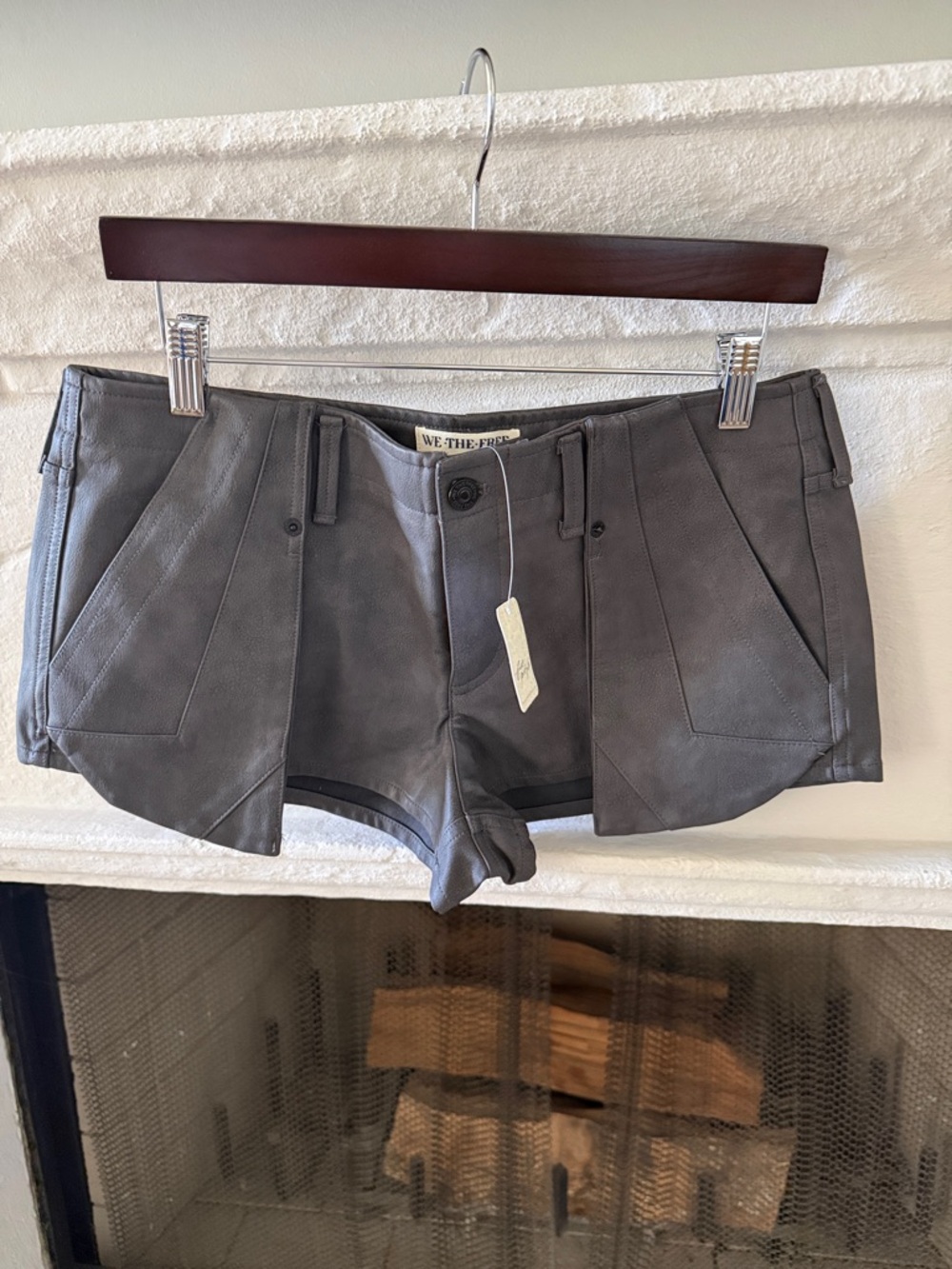We The Free Faux Leather Micro Shorts